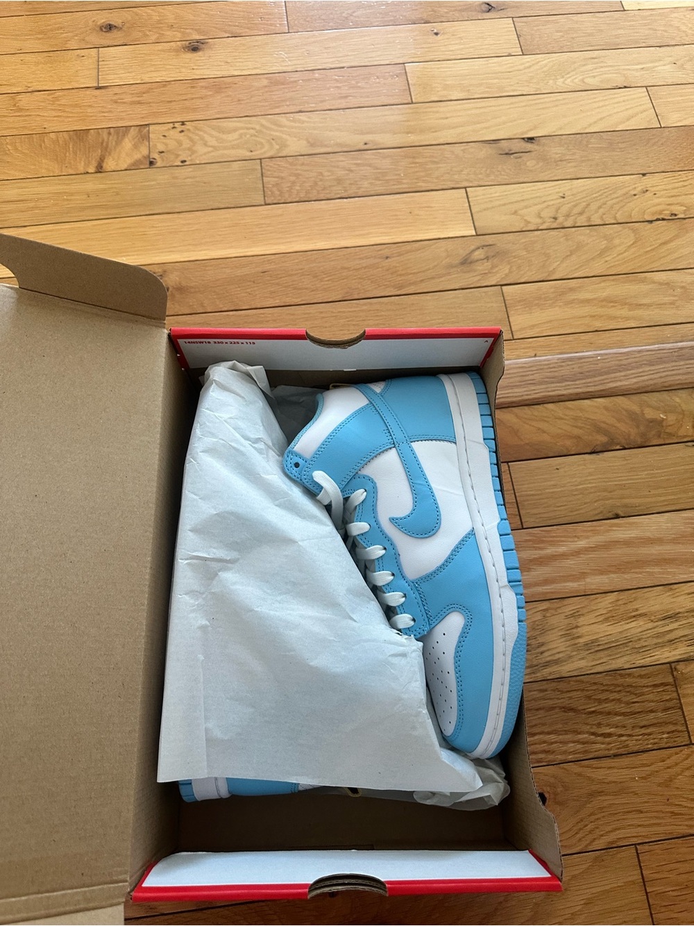 Light Blue and White High-Top Sneaker